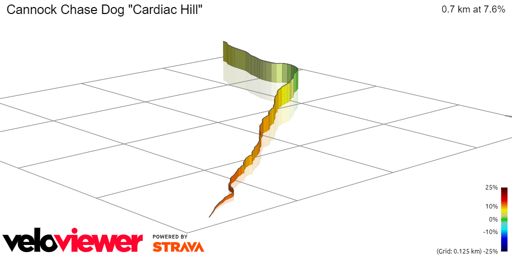 3D Elevation profile image for Cannock Chase Dog Cardiac Hill