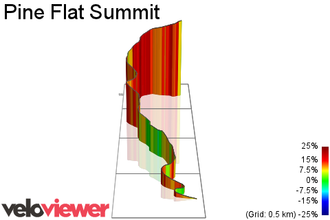 3D Elevation profile image for Pine Flat Summit