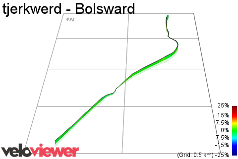3D Elevation profile image for tjerkwerd - Bolsward