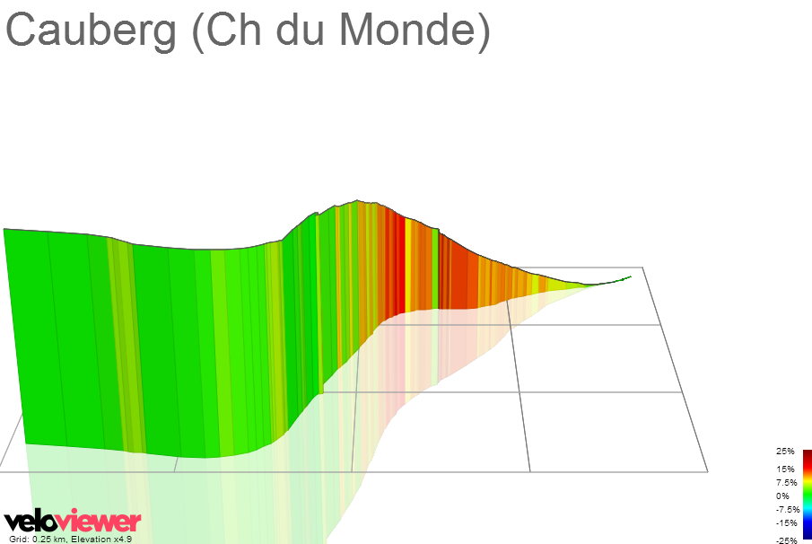 3D Elevation profile image for Cauberg (Ch du Monde)