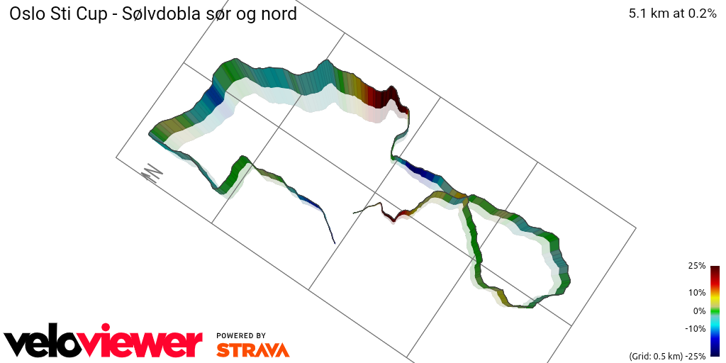 3D Elevation profile image for Oslo Sti Cup - Sølvdobla sør og nord