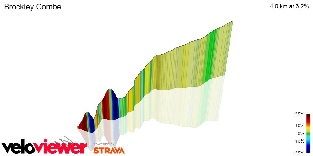 3D Elevation profile image for Brockley Combe