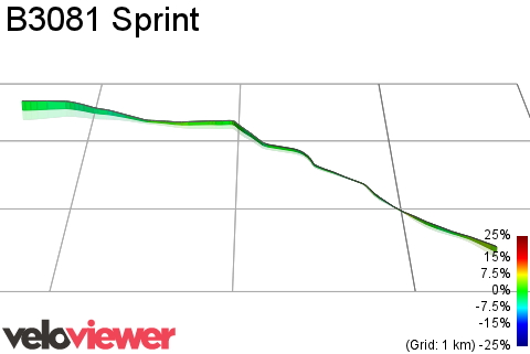 3D Elevation profile image for B3081 Sprint