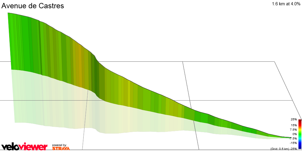 3D Elevation profile image for Avenue de Castres