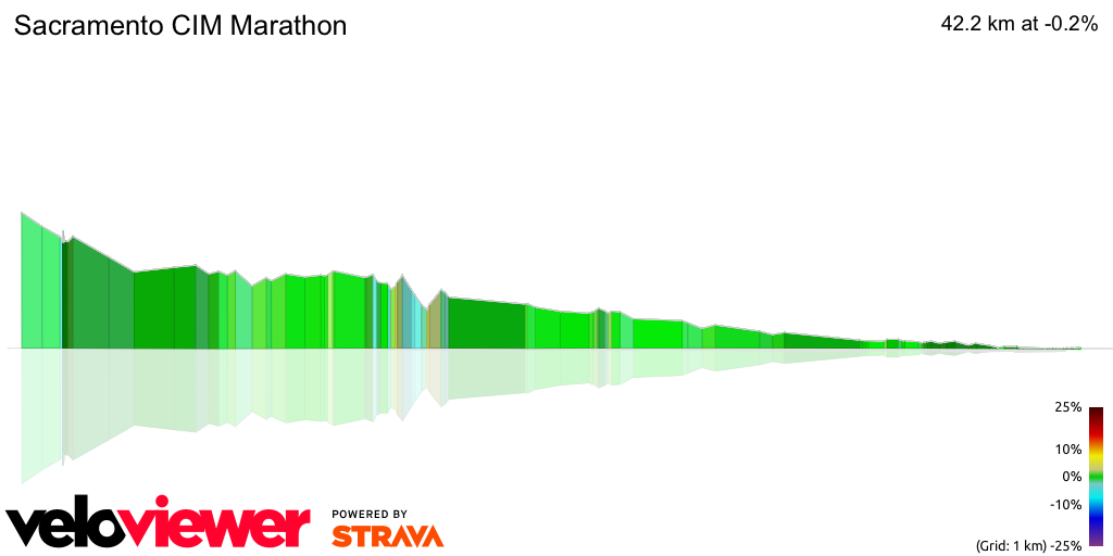 3D Elevation profile image for Sacramento CIM Marathon