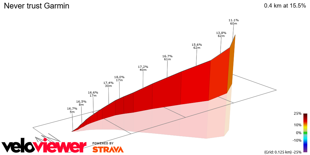 3D Elevation profile image for Never trust Garmin