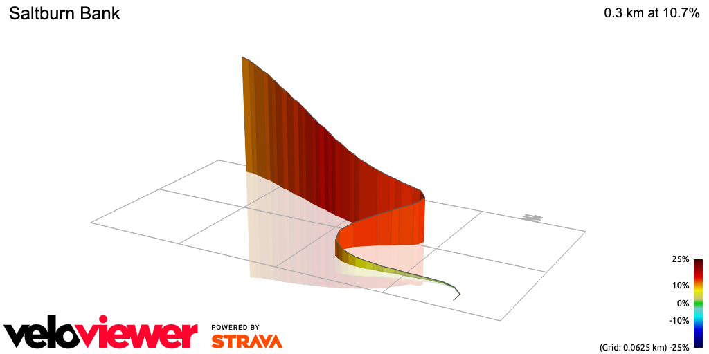 3D Elevation profile image for Saltburn Bank