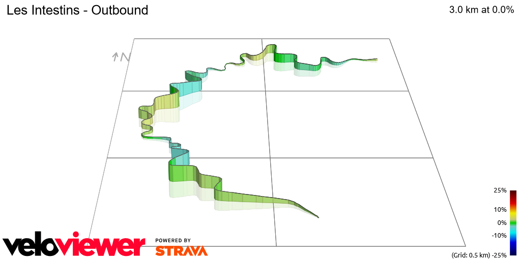 3D Elevation profile image for Les Intestins - Outbound