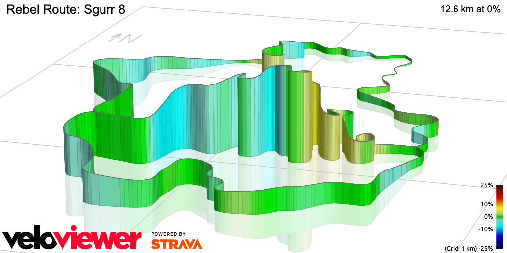 3D Elevation profile image for Rebel Route: Sgurr 8