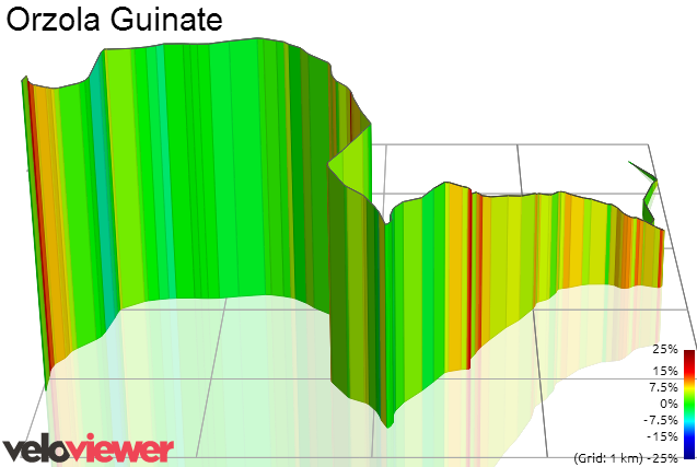 3D Elevation profile image for Orzola Guinate