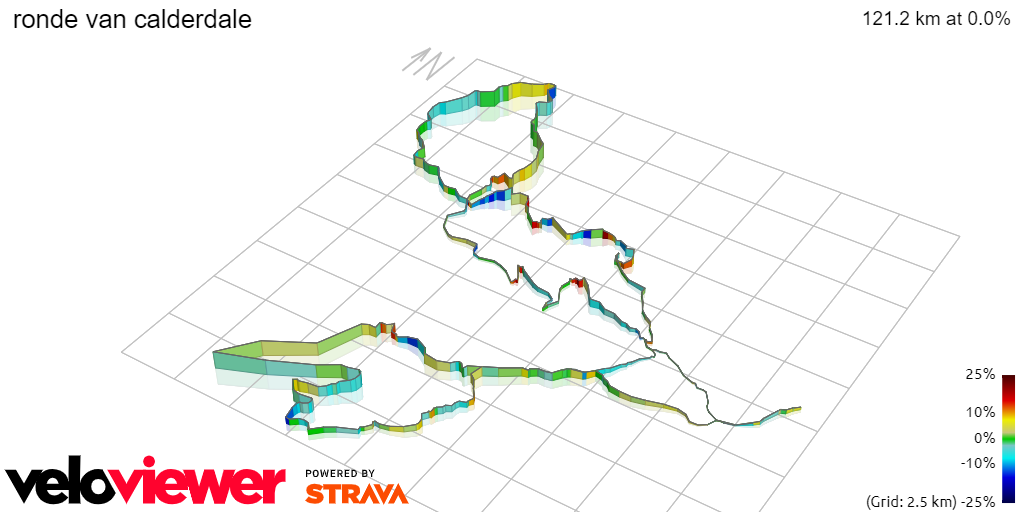 3D Elevation profile image for ronde van calderdale