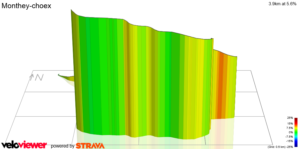 3D Elevation profile image for Monthey-choex
