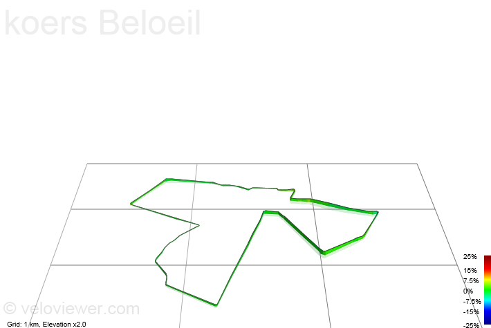 3D Elevation profile image for koers Beloeil