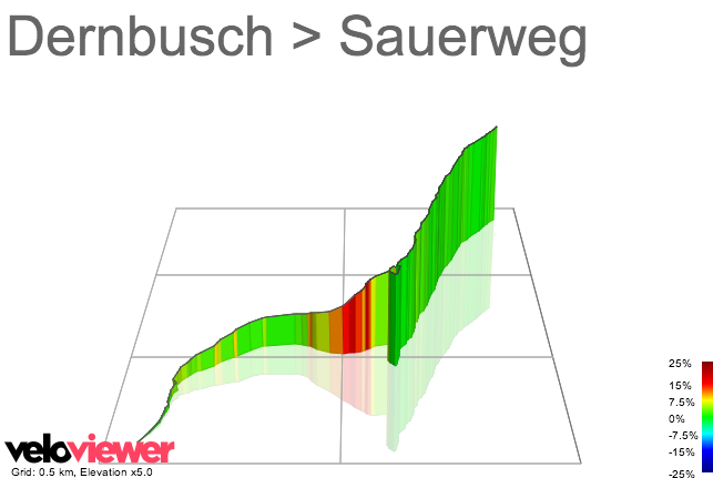 3D Elevation profile image for Dernbusch > Sauerweg