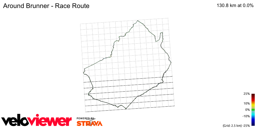 3D Elevation profile image for Around Brunner - Race Route