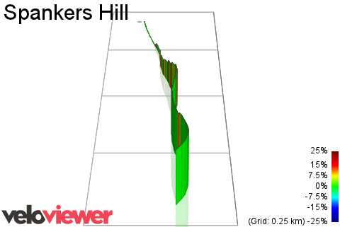 3D Elevation profile image for Spankers Hill