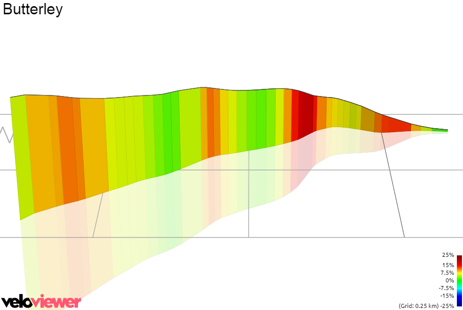 3D Elevation profile image for Butterley