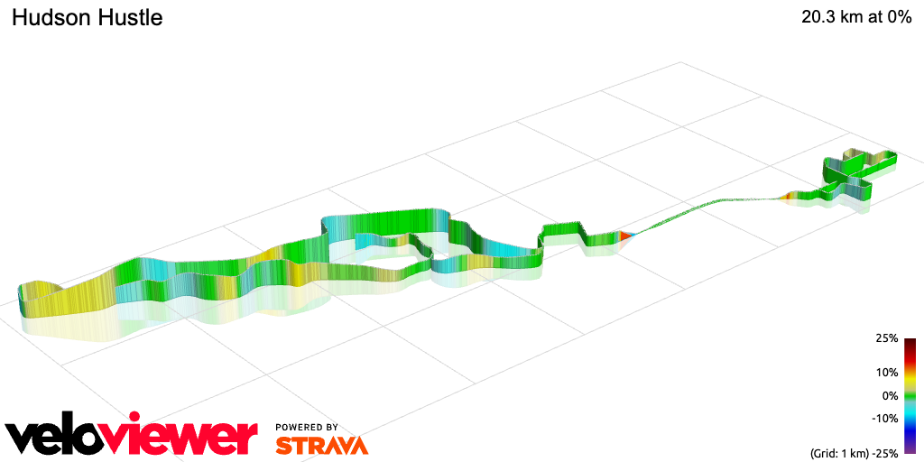 3D Elevation profile image for Hudson Hustle