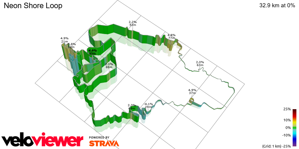 3D Elevation profile image for Neon Shore Loop