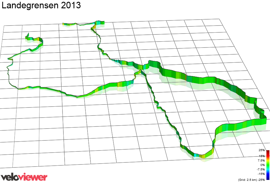 3D Elevation profile image for Landegrensen 2013