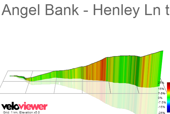 3D Elevation profile image for Angel Bank - Henley Ln to Top