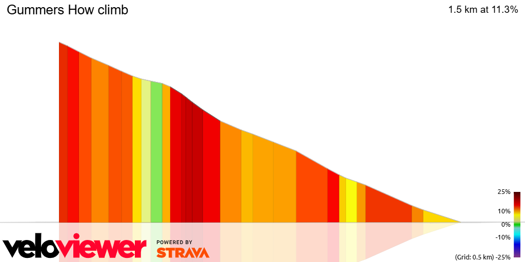 3D Elevation profile image for Gummers How climb