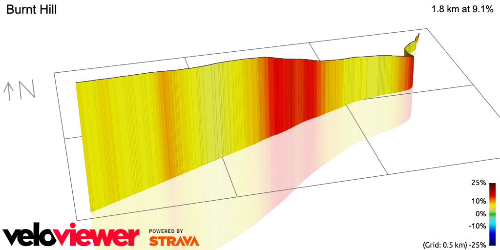 3D Elevation profile image for Burnt Hill
