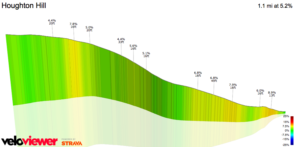 3D Elevation profile image for Houghton Hill