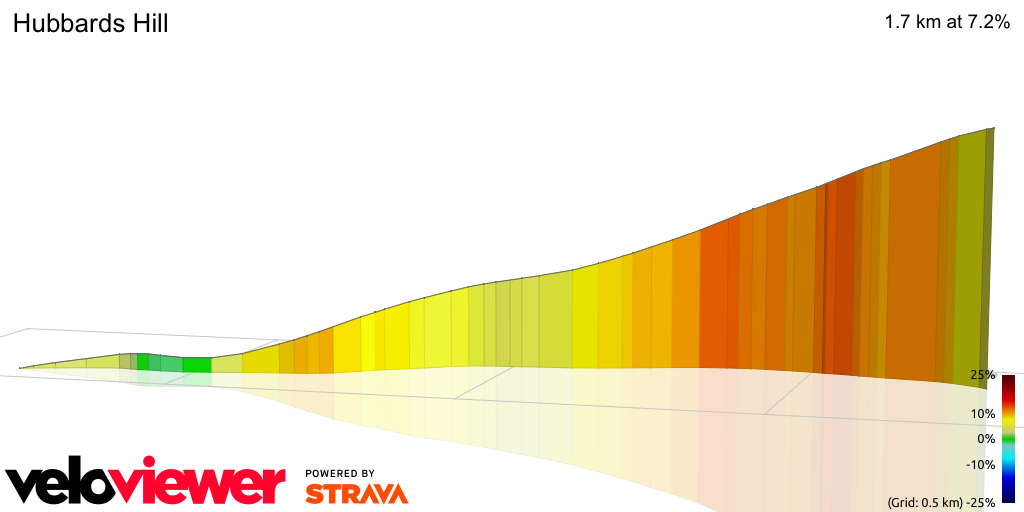 3D Elevation profile image for Hubbards Hill