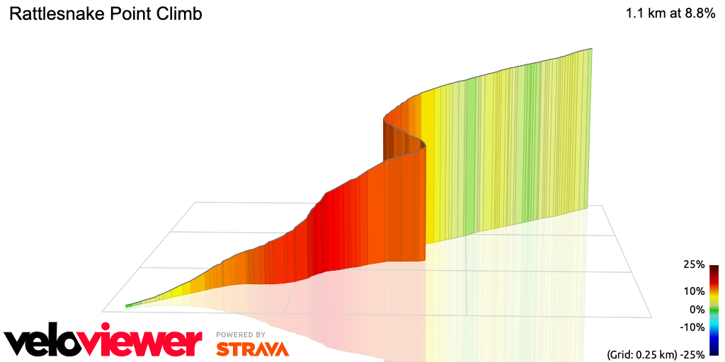 3D Elevation profile image for Rattlesnake Point Climb