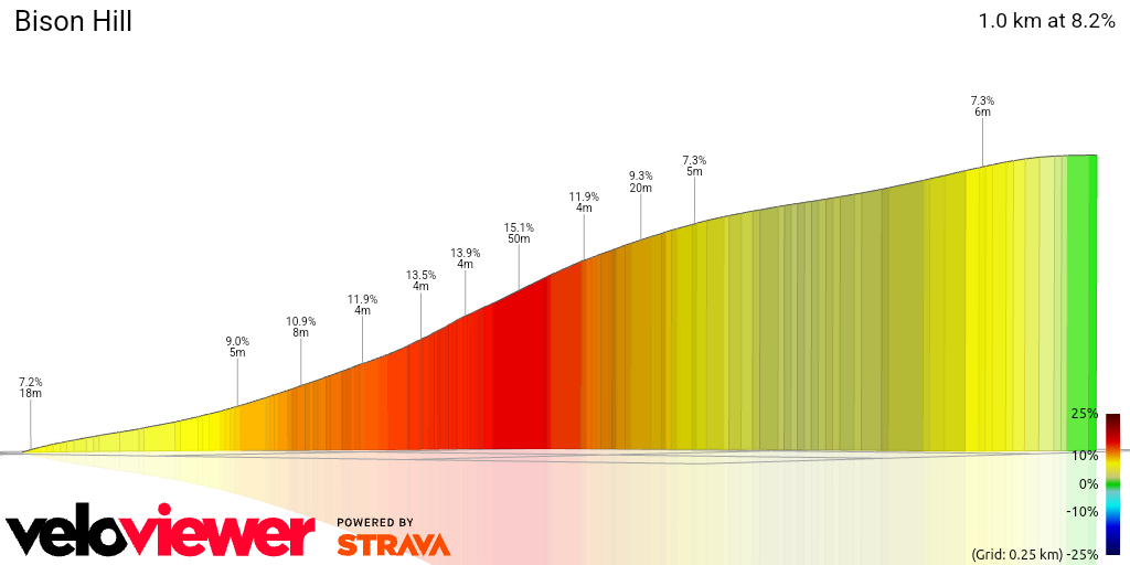 3D Elevation profile image for Bison Hill