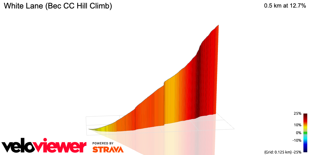 3D Elevation profile image for White Lane (Bec CC Hill Climb)