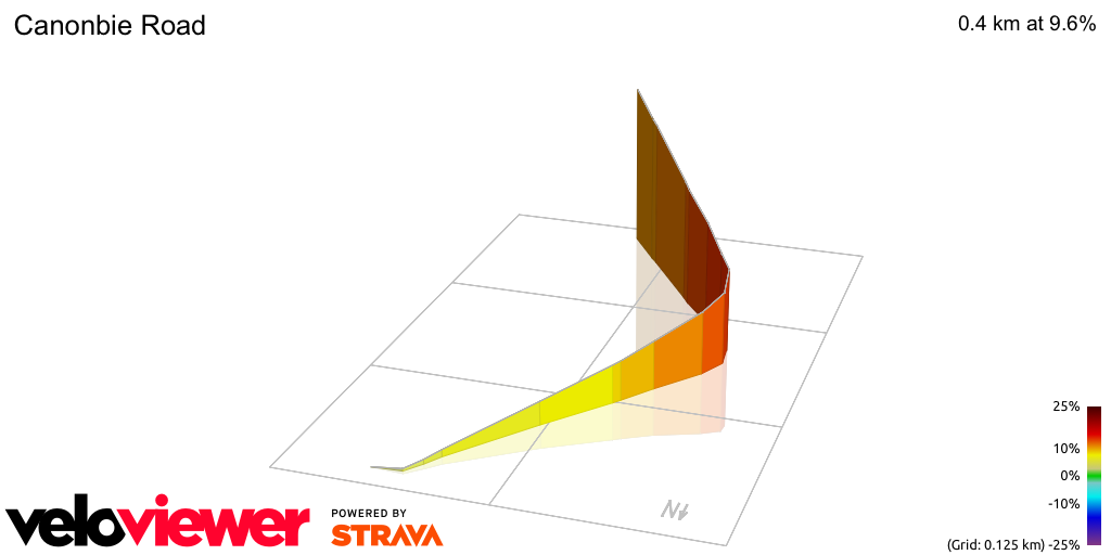 3D Elevation profile image for Canonbie Road