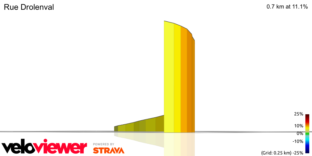 3D Elevation profile image for Rue Drolenval