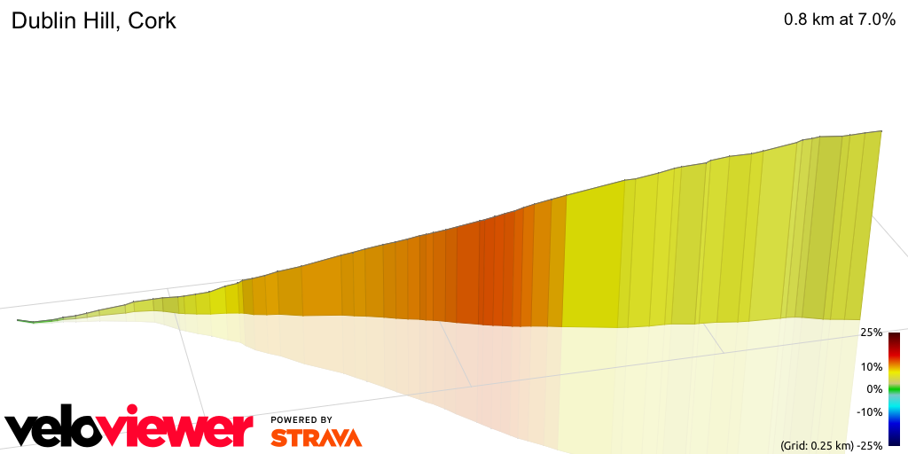 3D Elevation profile image for Dublin Hill, Cork