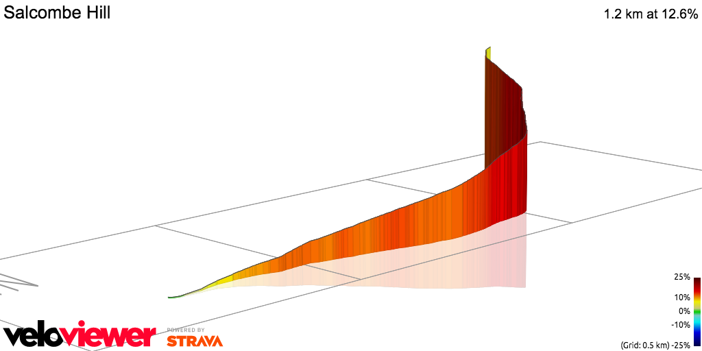 3D Elevation profile image for Salcombe Hill