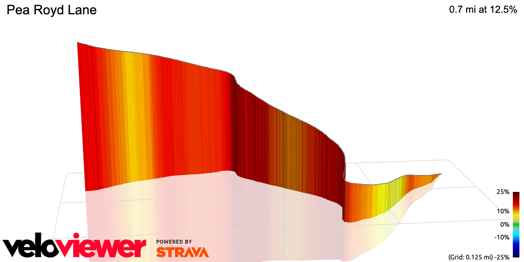 3D Elevation profile image for Pea Royd Lane