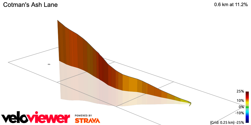 3D Elevation profile image for Cotman's Ash Lane
