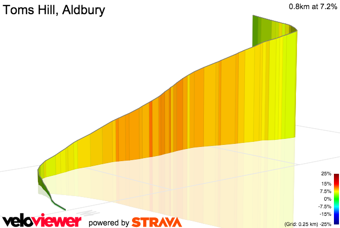 3D Elevation profile image for Toms Hill, Aldbury
