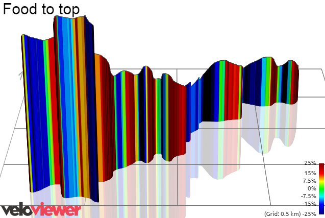 3D Elevation profile image for Food to top