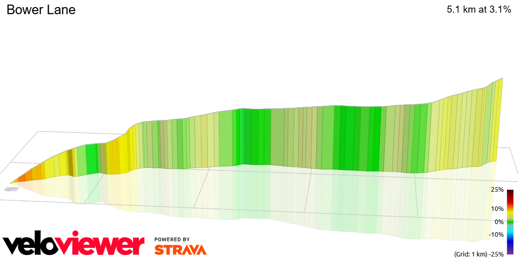 3D Elevation profile image for Bower Lane