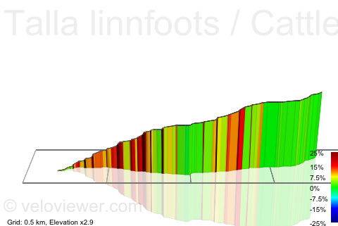 3D Elevation profile image for Talla linnfoots / Cattle Grid