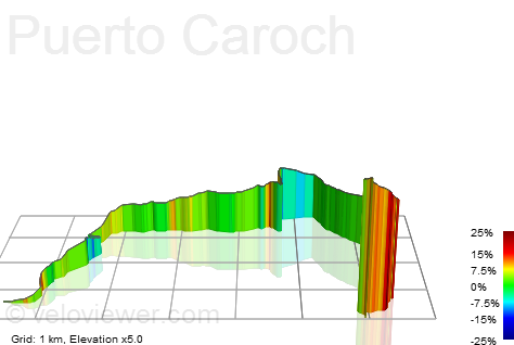 3D Elevation profile image for Puerto Caroch