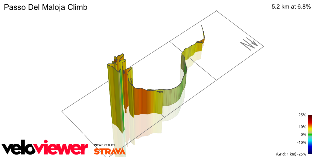 3D Elevation profile image for Passo Del Maloja Climb