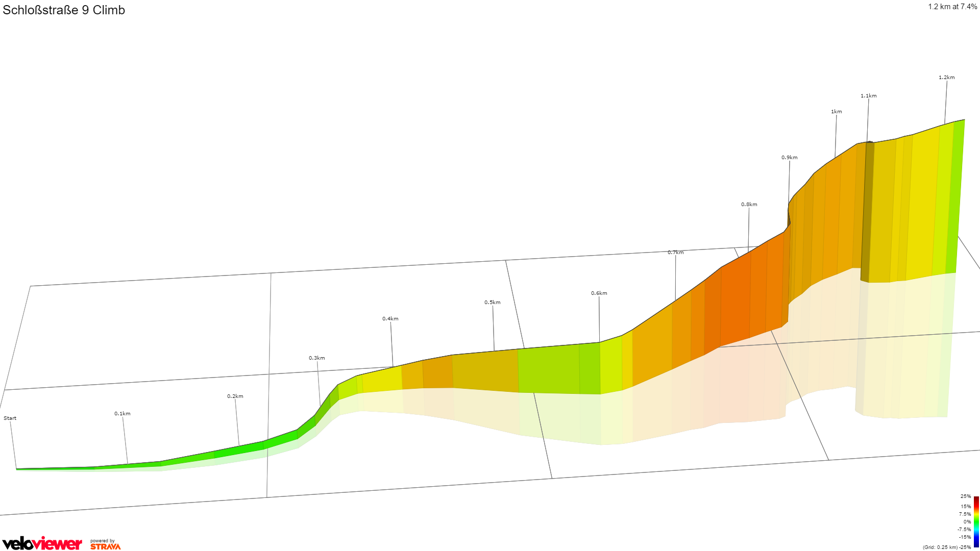 3D Elevation profile image for Schloßstraße 9 Climb