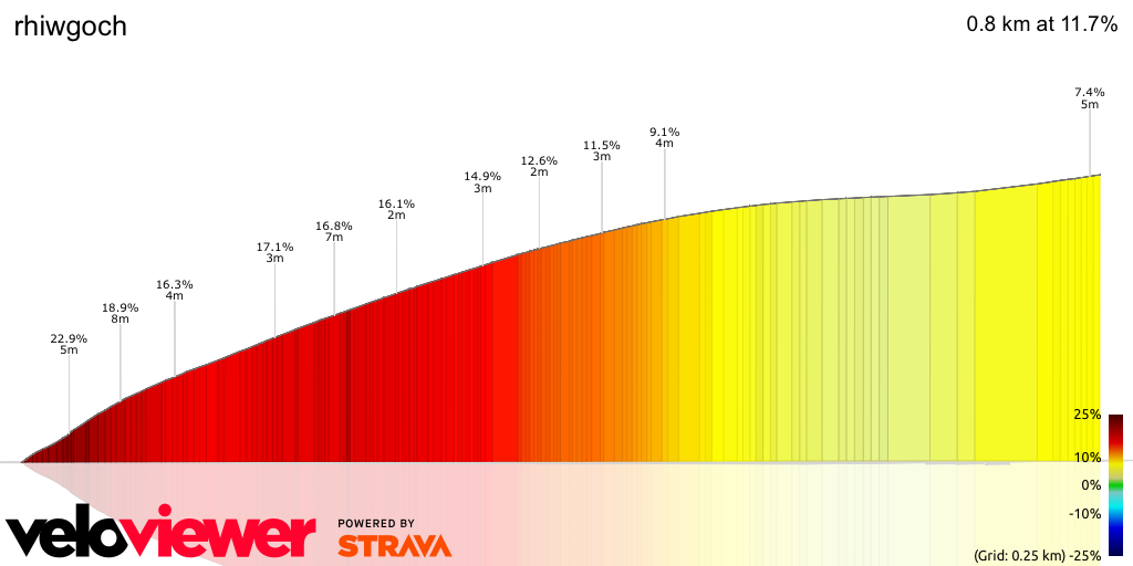 3D Elevation profile image for rhiwgoch