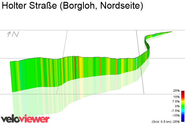 3D Elevation profile image for Holter Straße (Borgloh, Nordseite)