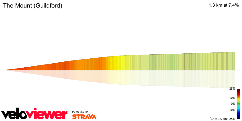 3D Elevation profile image for The Mount (Guildford)