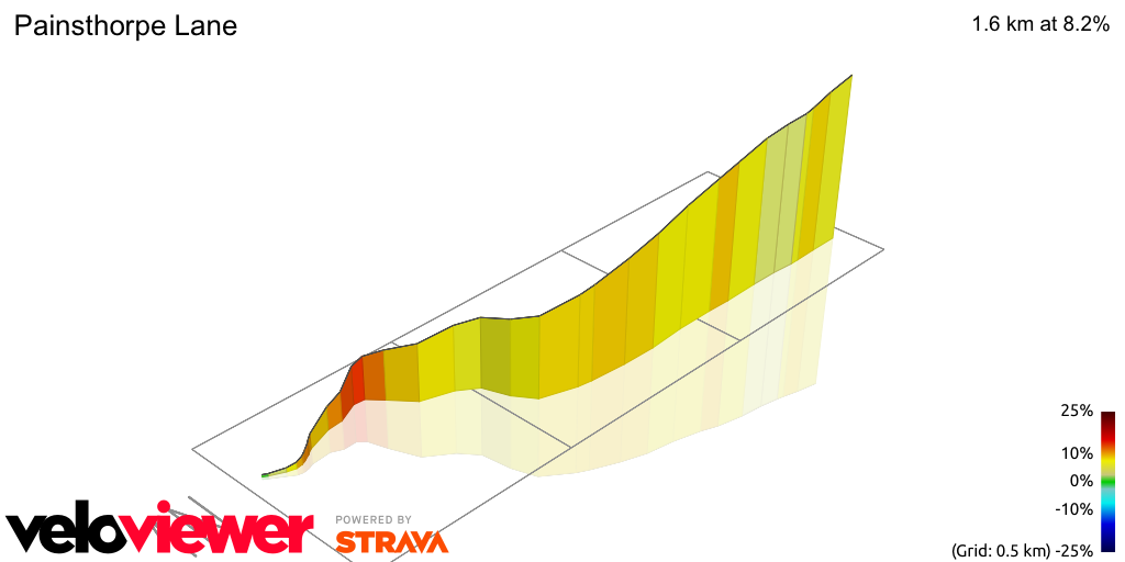 3D Elevation profile image for Painsthorpe Lane