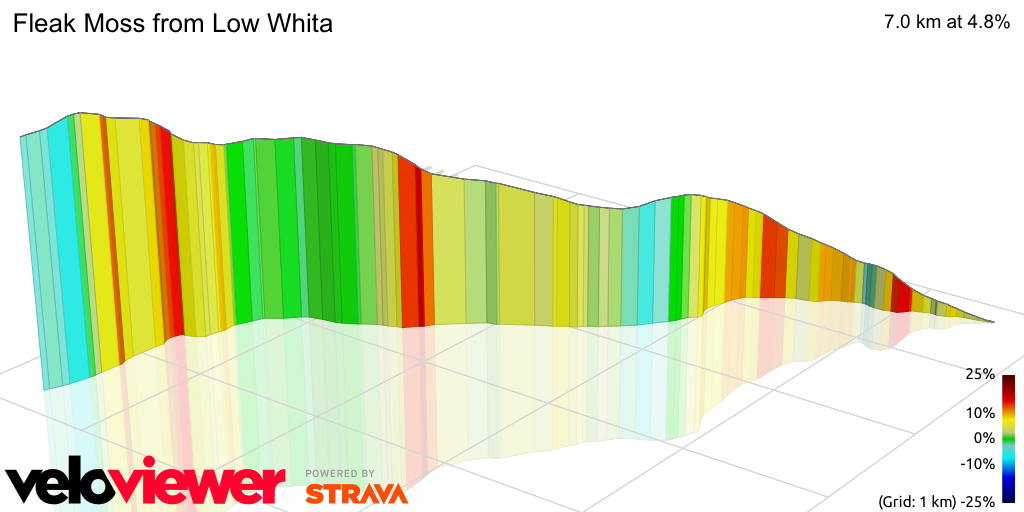 3D Elevation profile image for Fleak Moss from Low Whita